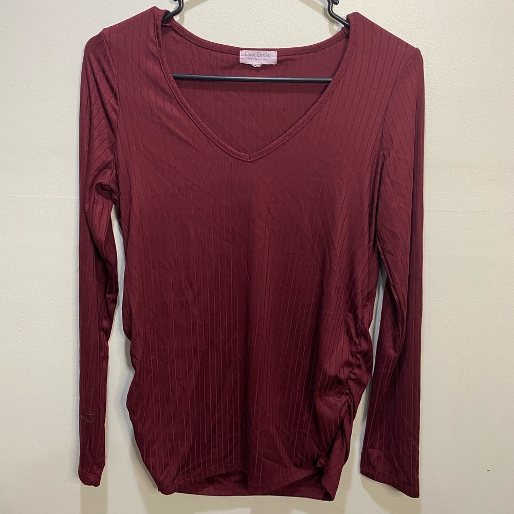 Maternity Red Long Sleeve Top